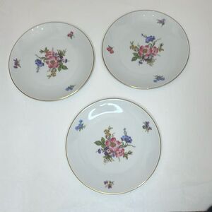 Alboth & Kaiser Bavaria Appetizer Dessert Side Plate Gold Trim 3 White Floral